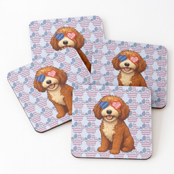Item preview, Patriotic paw print wallpaper with Leo Doodle designed and sold by Doodles Down South.