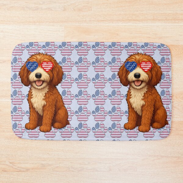 Item preview, Patriotic paw print wallpaper with Leo Doodle designed and sold by Doodles Down South.