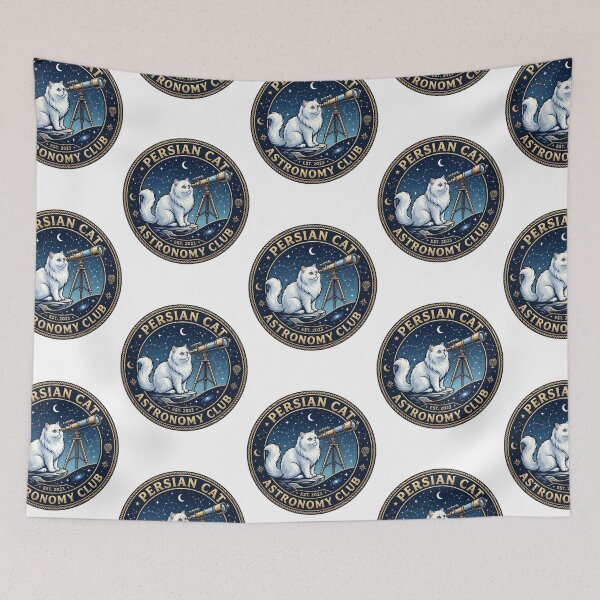 Item preview, Persian Cat Astronomy Club Stargazing Telescope Galaxy designed and sold by PictoVibe.