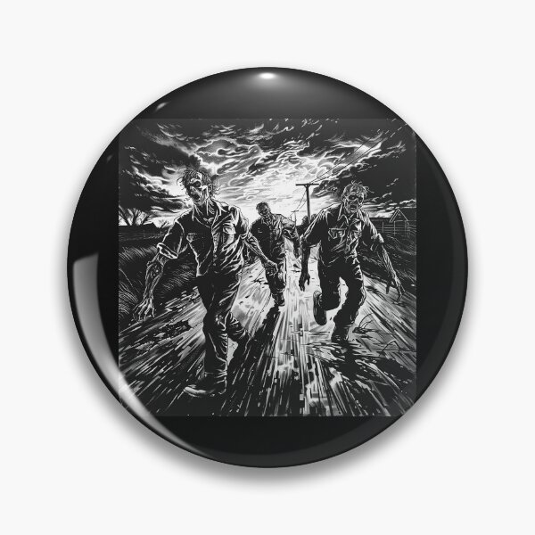 Item preview, Black and White Zombie Outbreak Chase Scene designed and sold by inkoutninja.