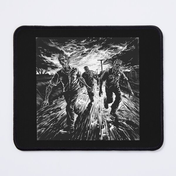 Item preview, Black and White Zombie Outbreak Chase Scene designed and sold by inkoutninja.