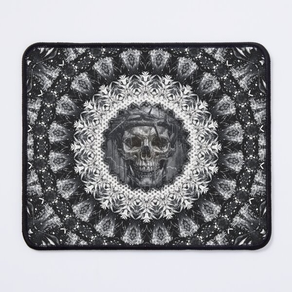 Item preview, Dark Gothic Skull Mandala with Crown of Thorns | Sacred Geometry Cosmic Kaleidoscope Art designed and sold by cr6zym1nd.