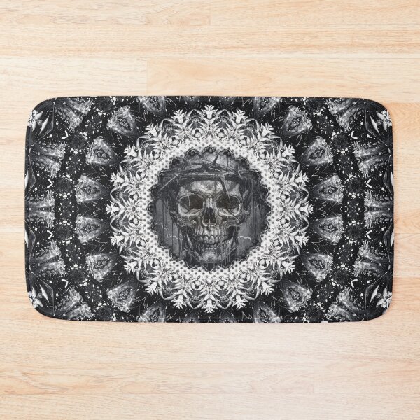 Item preview, Dark Gothic Skull Mandala with Crown of Thorns | Sacred Geometry Cosmic Kaleidoscope Art designed and sold by cr6zym1nd.