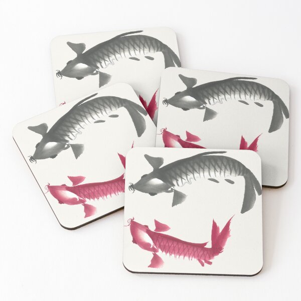 Item preview, Harmony Koi | Black & Red Ink Fish Painting designed and sold by HiddenJade.
