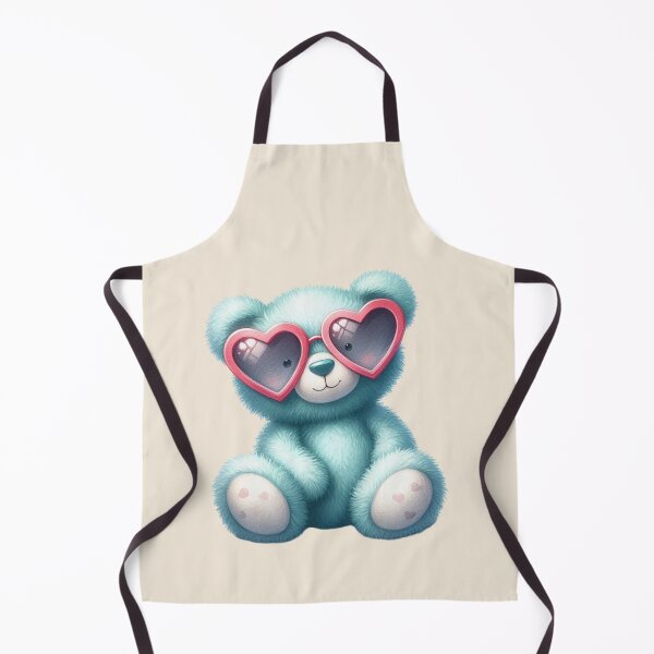 Item preview, Cute Turquoise Teddy Bear with Pink Heart Shaped Sunglasses  designed and sold by SweetLilith.