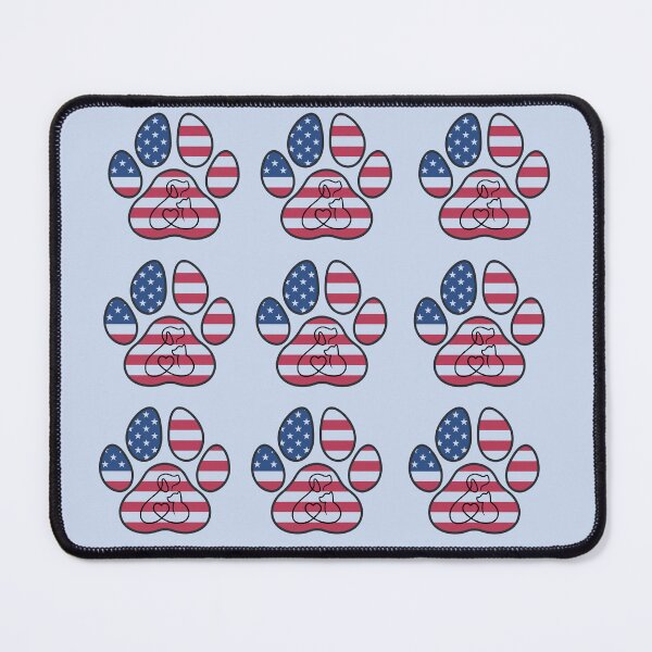 Item preview, Dog, cat, heart, patriotic paw print wallpaper designed and sold by Doodles Down South.