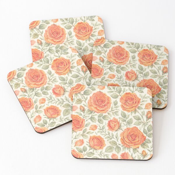 Item preview, Coral Rose and Sage Botanical Pattern designed and sold by Candice Davis.