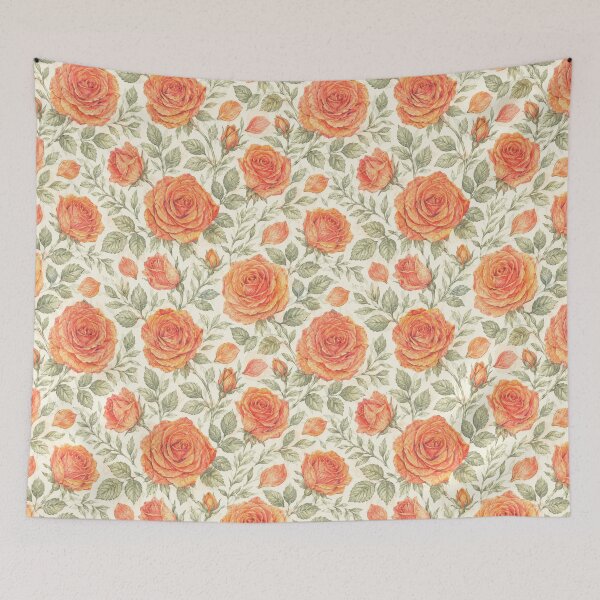 Item preview, Coral Rose and Sage Botanical Pattern designed and sold by Candice Davis.