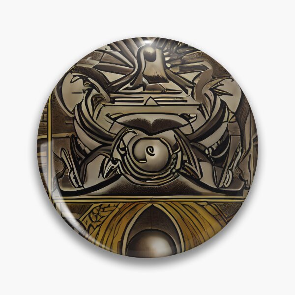 Item preview, Dark Shrine Biomechanical Spider Demon Golden Orb Altar Panel Art designed and sold by YugenWorkshop.