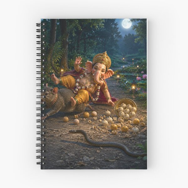 Item preview, An Unexpected Fall – Lord Ganesha, Mushika and the Sacred Lesson of Humility | Hindu Mythology designed and sold by Homyar.