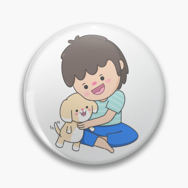 Item preview, Boy Playing with His Beloved Puppy designed and sold by nuchz.