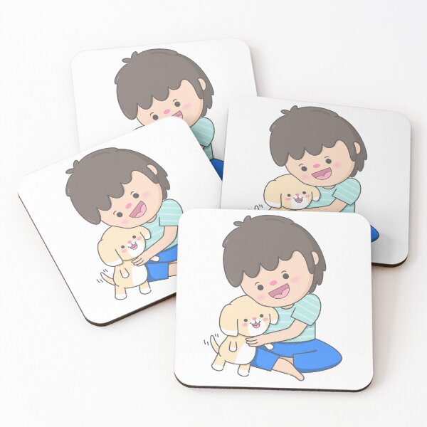 Item preview, Boy Playing with His Beloved Puppy designed and sold by nuchz.