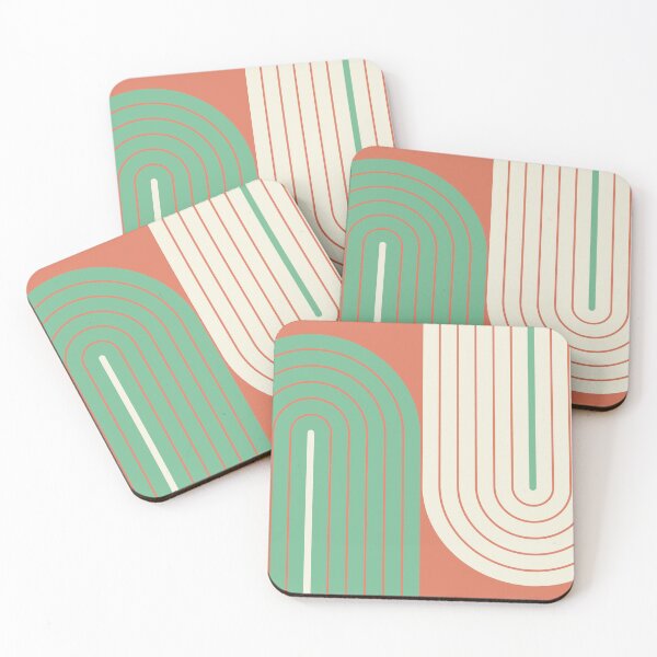 Item preview, Arch and Line Minimalist Boho Warm Terracotta and Cream Geometric Art designed and sold by nineFlorals.