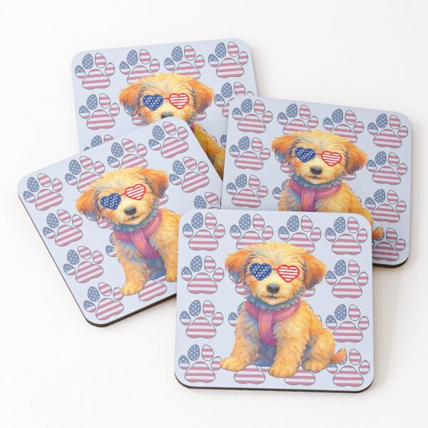 Item preview, Patriotic paw print wallpaper with JoJo Doodle designed and sold by Doodles Down South.