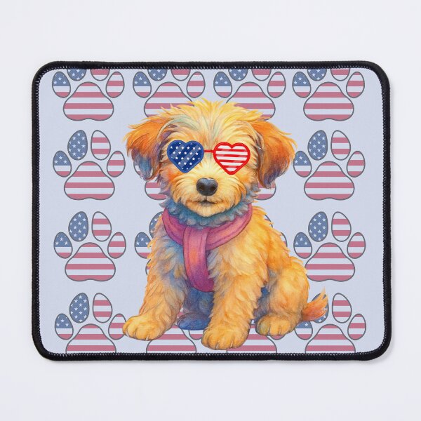 Item preview, Patriotic paw print wallpaper with JoJo Doodle designed and sold by Doodles Down South.