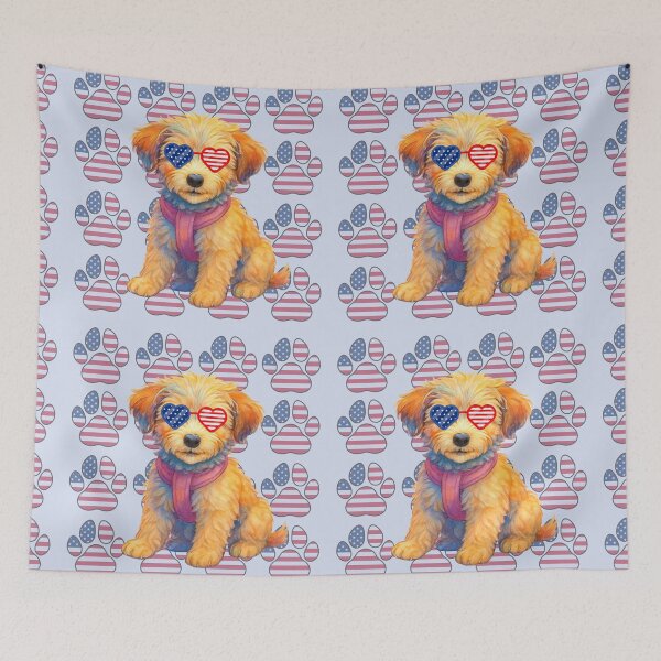 Item preview, Patriotic paw print wallpaper with JoJo Doodle designed and sold by Doodles Down South.