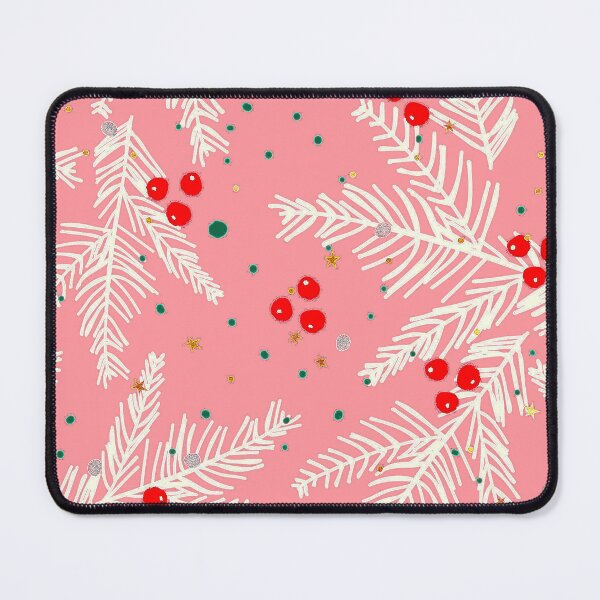 Item preview, Christmas Snowy Branches And Red Berries Pink Pattern designed and sold by DEC02.