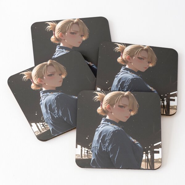 Item preview, Riza Hawkeye Fullmetal Alchemist Golden Light Blue Outfit Glance designed and sold by B5fivemerch.
