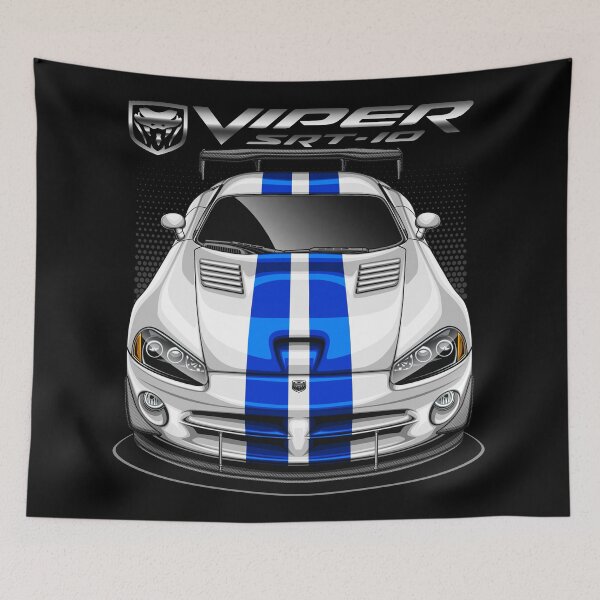 Item preview, Viper SRT 10 (Viper Bright White Stripes Blue) designed and sold by JioojiProject.