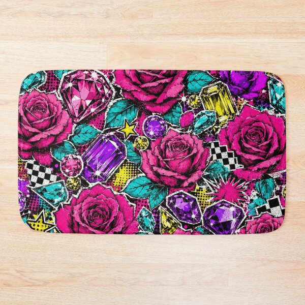 Item preview, Colorful Pop Art Roses and Jewels Floral Print designed and sold by BeJolley.