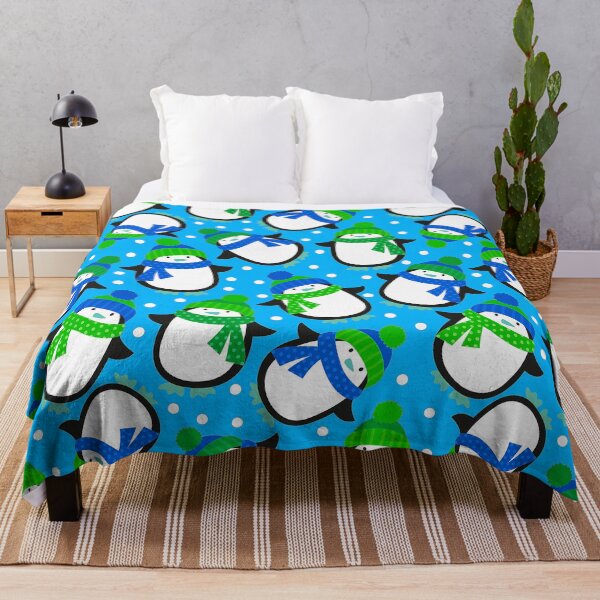 Item preview, Cute Contemporary Christmas Penguin Blue Pattern designed and sold by DEC02.