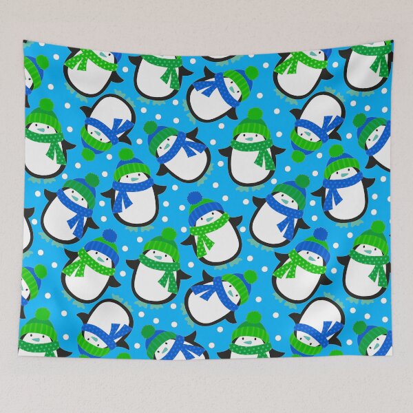 Item preview, Cute Contemporary Christmas Penguin Blue Pattern designed and sold by DEC02.