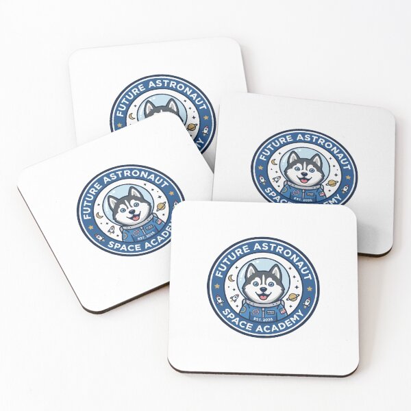 Item preview, Future ASTRONAUT Cute Puppy Badge – Back to School Siberian Husky designed and sold by The Real Life Symphony.