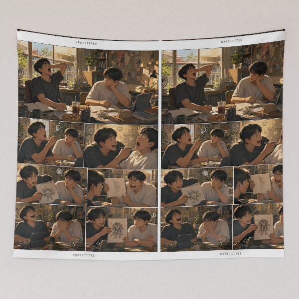 Item preview, Student Life Cozy Reading Room Comic Print designed and sold by Grafititee.