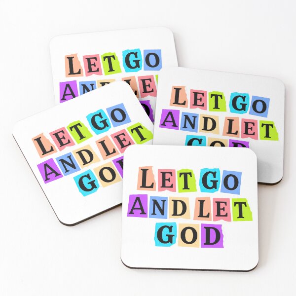 Item preview, Higher power quote "let go and let God" ~ colorful ransom note style design  designed and sold by OmStudioz .