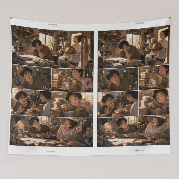 Item preview, Student Life Cozy Reading Room Comic Print designed and sold by Grafititee.