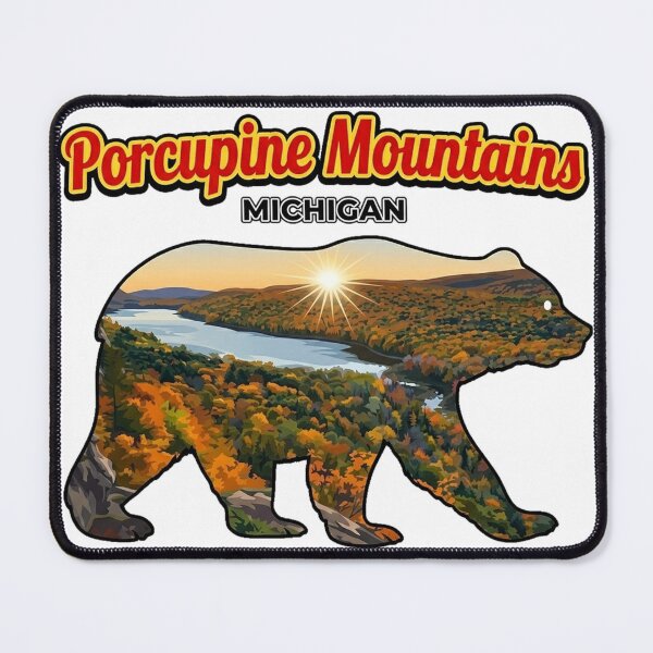 Item preview, Porcupine Mountains Michigan Bear Silhouette Vintage designed and sold by devonclemon.