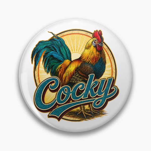 Item preview, Cocky Rooster Retro Emblem designed and sold by Candice Davis.