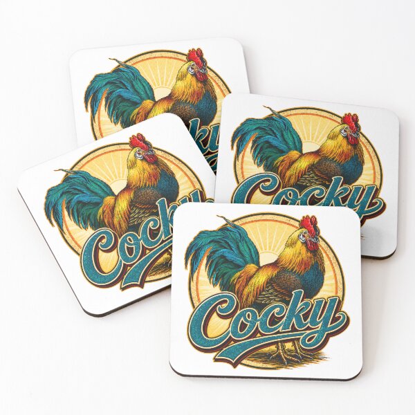 Item preview, Cocky Rooster Retro Emblem designed and sold by Candice Davis.
