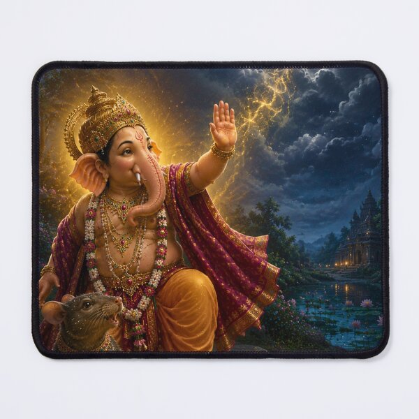 Item preview, The Curse of Vanity – Lord Ganesha Curses Chandra Deva | Hindu Mythology Art Print designed and sold by Homyar.