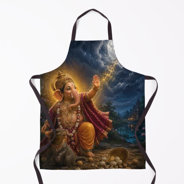 Item preview, The Curse of Vanity – Lord Ganesha Curses Chandra Deva | Hindu Mythology Art Print designed and sold by Homyar.