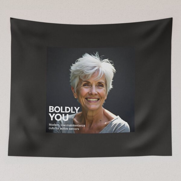 Item preview, White Pixie Undercut: Edgy Low-Maintenance Cuts for Active Seniors designed and sold by Creative-RE.