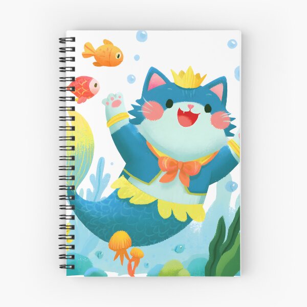 Item preview, Happy Blue Mermaid Cat Princess under the Sea Sticker designed and sold by AMIDATORA.