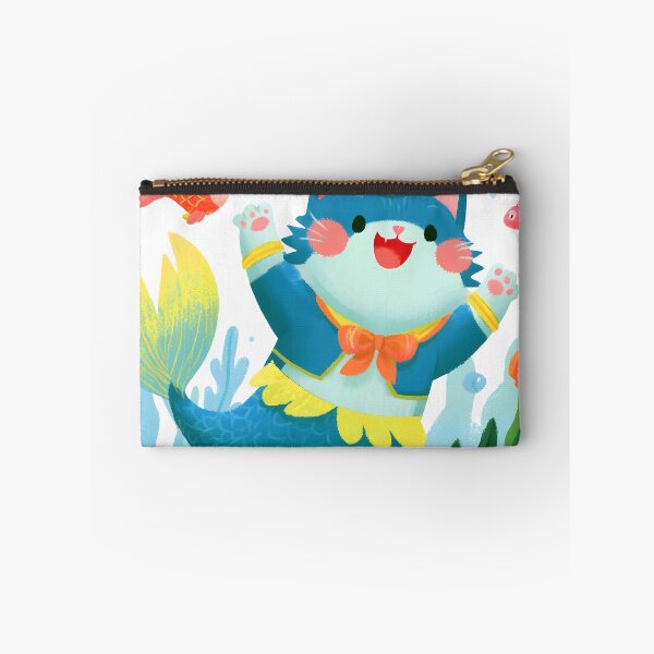 Item preview, Happy Blue Mermaid Cat Princess under the Sea Sticker designed and sold by AMIDATORA.