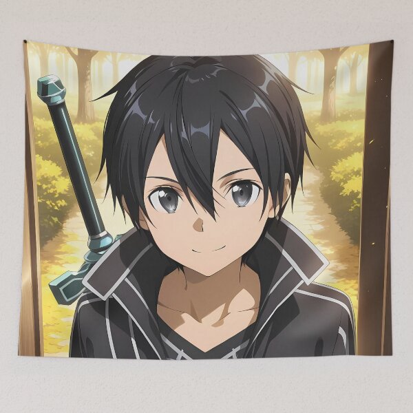 Item preview, Kirito Sword Art Online Autumn Doorway Smile designed and sold by SubtextandSass.