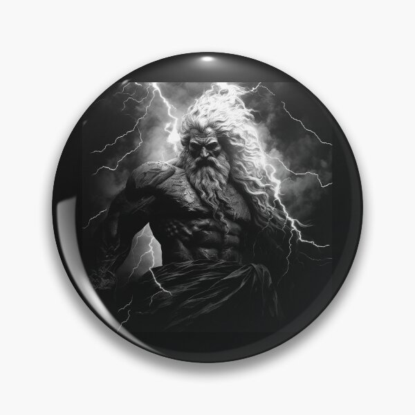 Item preview, Black and White Thunder God with Lightning designed and sold by inkoutninja.