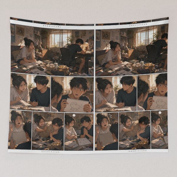 Item preview, Student Life Cozy Reading Room Comic Print designed and sold by Grafititee.