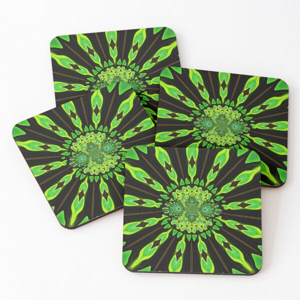 Item preview, Green and Black tribal kaleidoscope pattern designed and sold by jaynerushton.