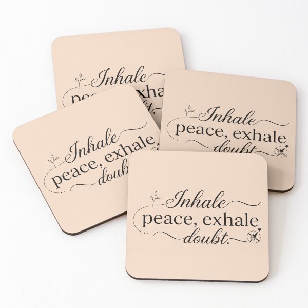Item preview, Inhale Peace Exhale Doubt Elegant Typography Mindfulness Quote - Wellness & Self Care Statement Design designed and sold by MarJul.