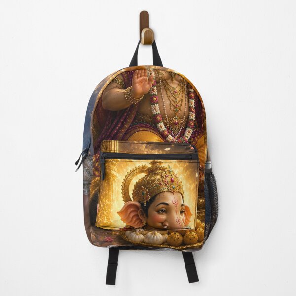 Item preview, The Blessing of Mercy – Lord Ganesha Forgives Chandra Deva | Hindu Mythology Art Print designed and sold by Homyar.