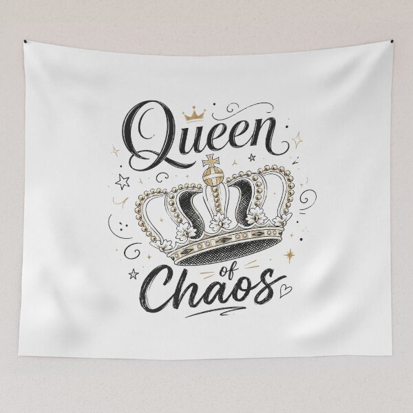 Item preview, Queen of Chaos Crown Typography Design designed and sold by Candice Davis.
