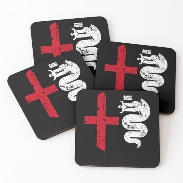 Item preview, istressed Red Cross Next To White Crowned Serpent Eating A Man designed and sold by elnitemike.