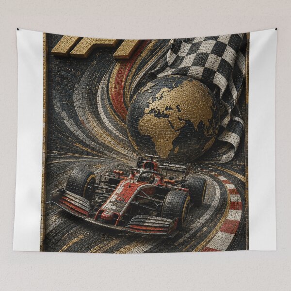 Item preview, F1 3D Mosaic Racing Super Design designed and sold by JcAbstractArt.