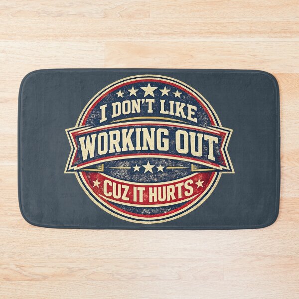 Item preview, I Don't Like Working Out Cuz It Hurts, Vintage Sports Badge designed and sold by graphic-genie.
