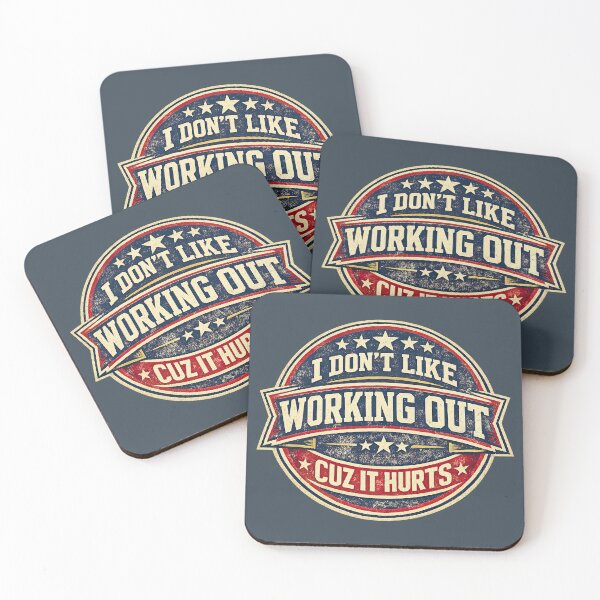 Item preview, I Don't Like Working Out Cuz It Hurts, Vintage Sports Badge designed and sold by graphic-genie.