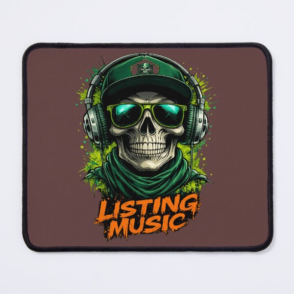 Item preview, Listening Music Skull DJ Street Art| Petrol Green Urban Graffiti Skeleton Headphones Design designed and sold by Akseries.